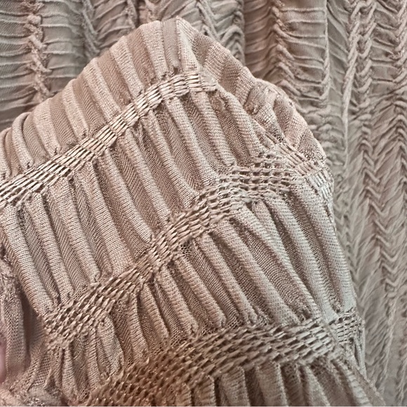 NWOT Easel Brown Textured Fabric Wide Leg Pants - Picture 5 of 8